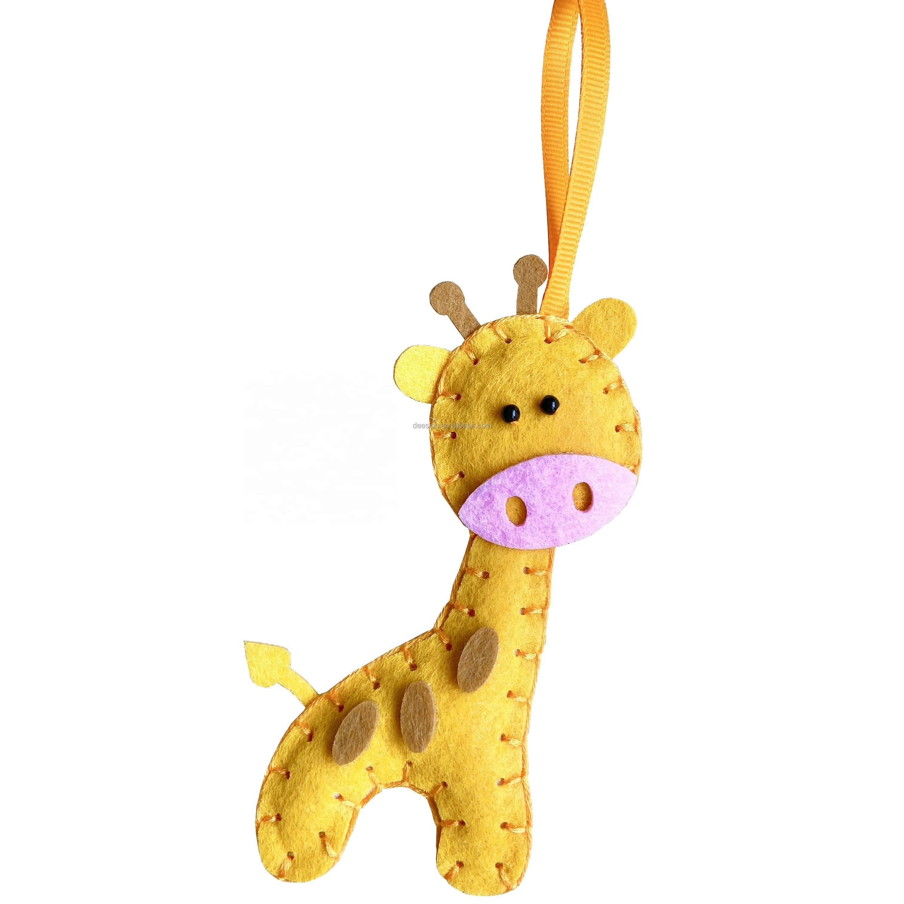 NONE-TOXIC ECO FRIENDLY FELT DIY KIT ANIMAL GIRAFFE READY FOR STITCH LEARN TO SEW ART AND CRAFT FOR KIDS