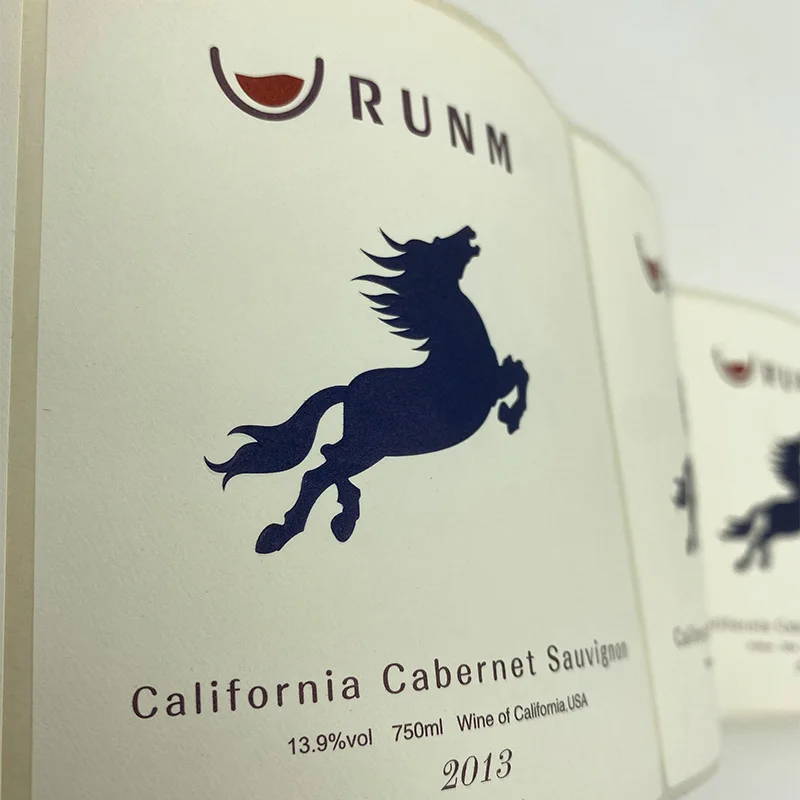 Custom red wine bottle label self-adhesive waterproof red wine cocktail bottle label sticker