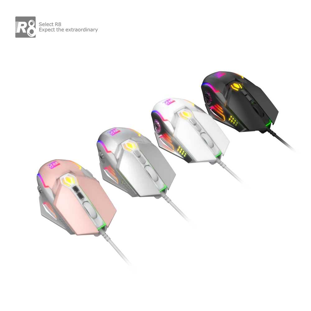7D Gaming light mouse Configurable RGB Gaming Mouse USB Optical Corded Gaming Mouse with RGB Backlit Adjustable DPI
