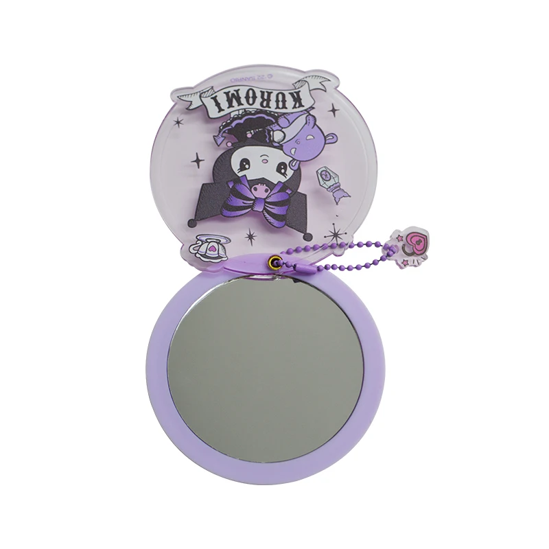 Custom Gift Acrylic Portable Rotating Small Mirror Hd Handheld Mirror Sliding Cover Mini Simple Makeup Mirror