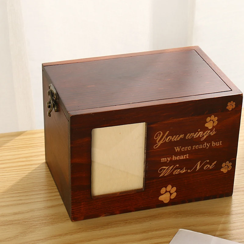 Pet Urns for Dogs or Cats Ashes Personalized Photo Frame Pet Cremation Urns Wooden Pet Memorial Keepsake Cat or Dog Memory Box