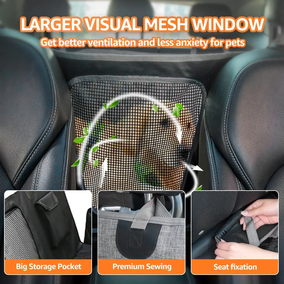 Pawise Large Storage Pocket Pet Dog Back Seat Seat Cover Nonslip Backseat Hammock Dog Travel Car Seat Cover For Car SUV Truck