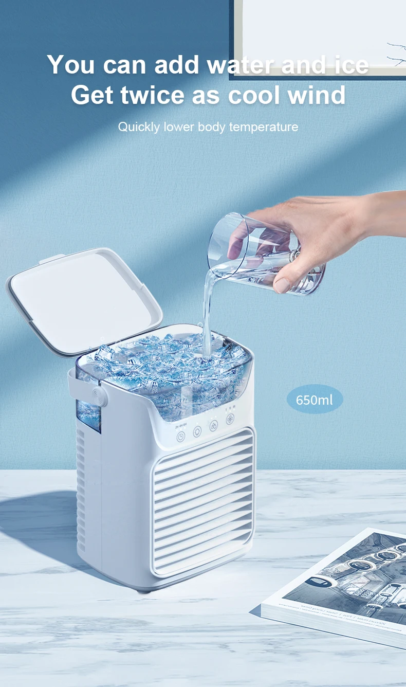 Cross-border new fan desktop quiet humidification USB five-hole spray fan mini chiller foreign trade wholesale Air conditioner