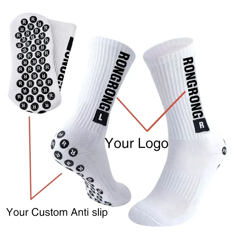 Custom Logo Anti Slip Crew High Thicken Towel Soccer Football Sport Socks