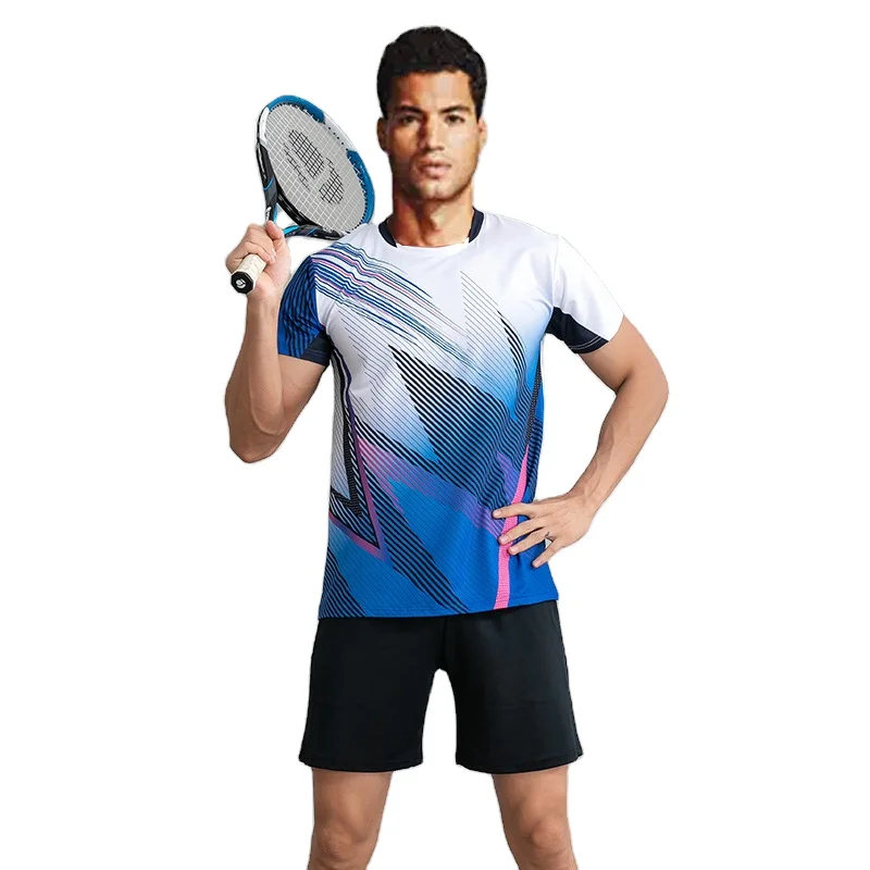 High quality Sublimation Printing badminton shirt men custom badminton jersey designs sports wear badminton shirts and shorts