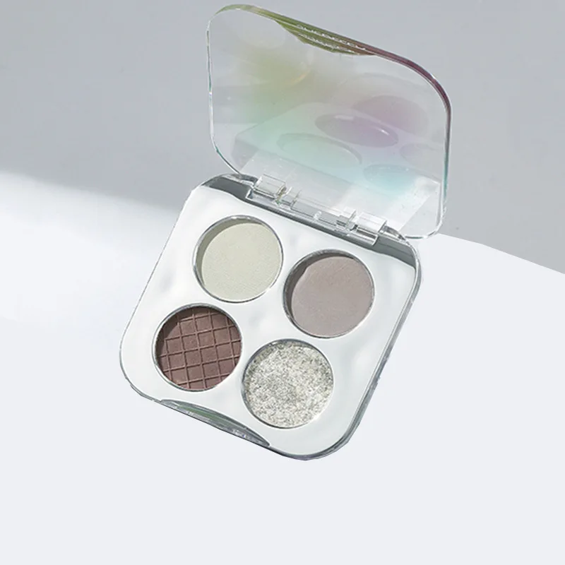 Custom Logo High Pigment Eyeshadow Pan 4 Colors Eye Shadow Private Label Makeup Cosmetic Pressed Eyeshadow Pans
