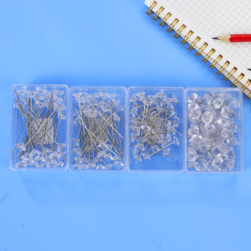 China manufacture High Quality Transparent Crystal Head Pins diamond pin Safety Pins