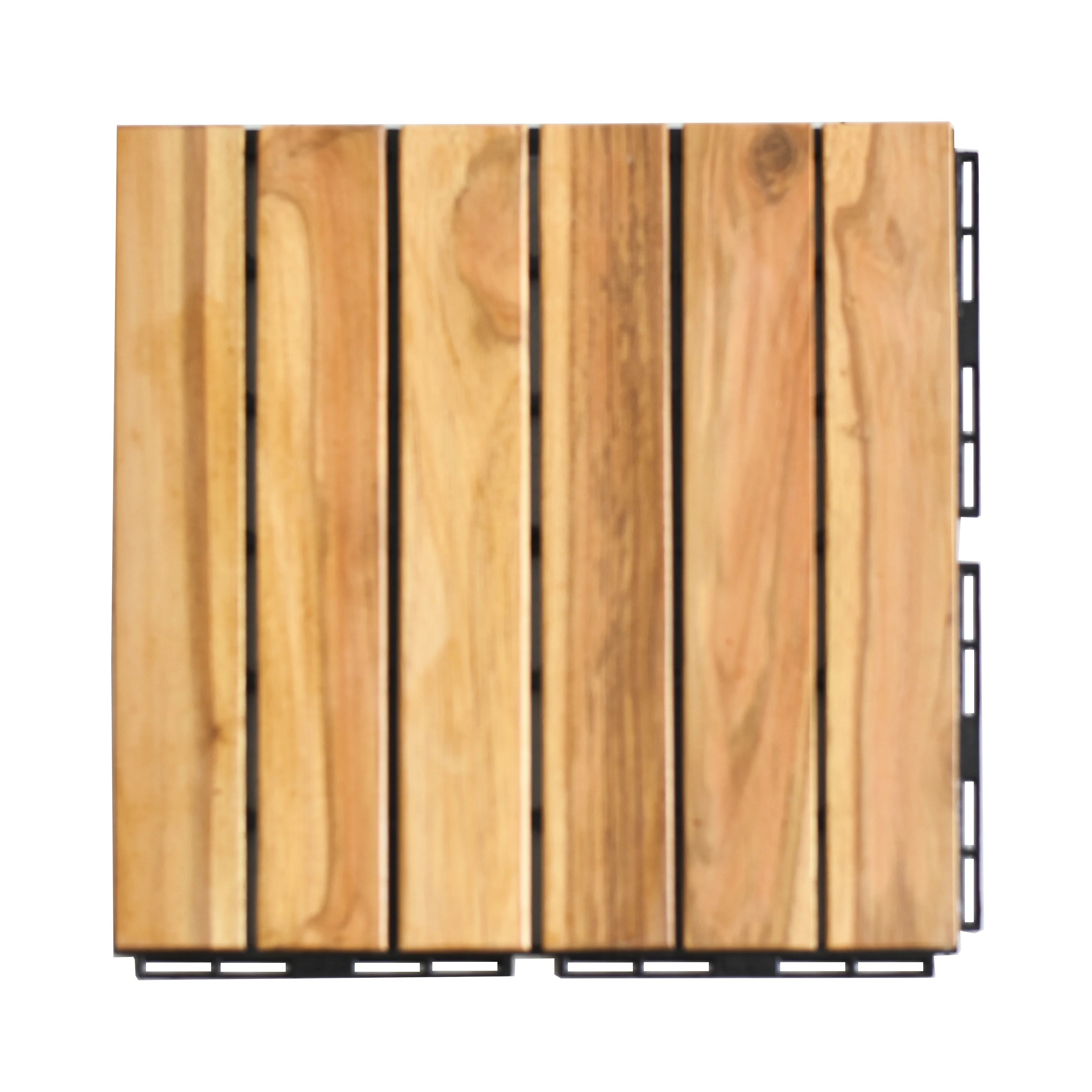 Interlocking Teak Wooden Decking tiles with Plastic Base easy to assemble environmentally friendly
