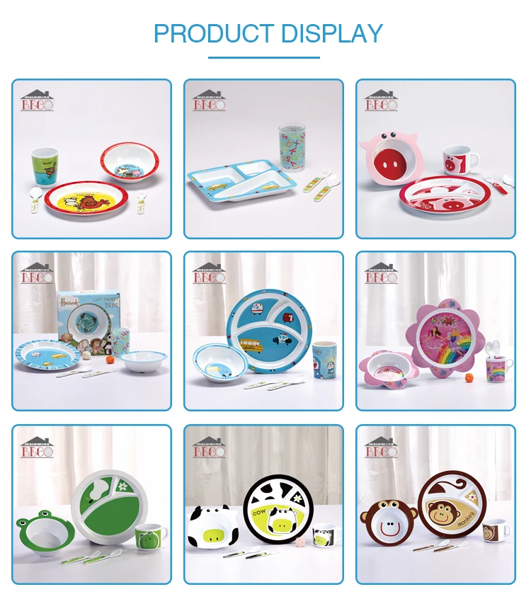 rustic look wholesale lightweight Non-Toxic kid plastic dinnerware set