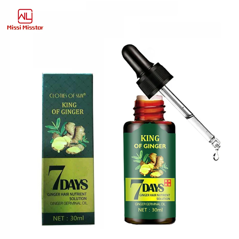 Wholesale 30ml 7 Days Ginger Germinal Oil Hair Growth Essential Oil For Hair Loss Treatment Regrowth Serum