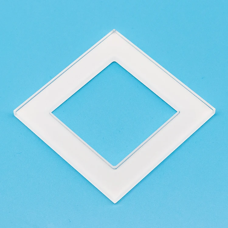 Factory custom high quality tempered glass panel glass switch panel square hole glass frame for socket
