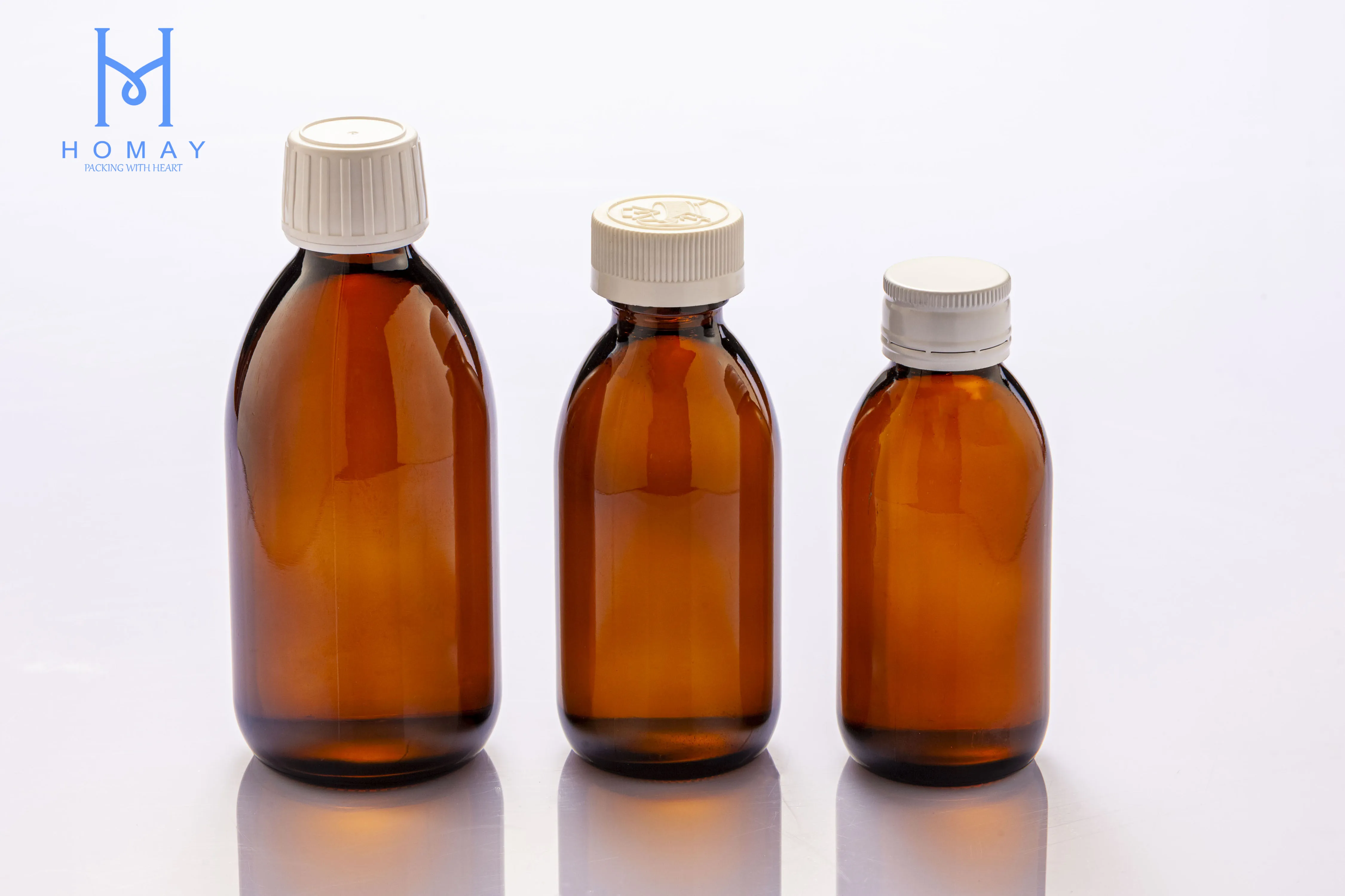 Hot selling amber glass bottle for syrup for medicine or drink