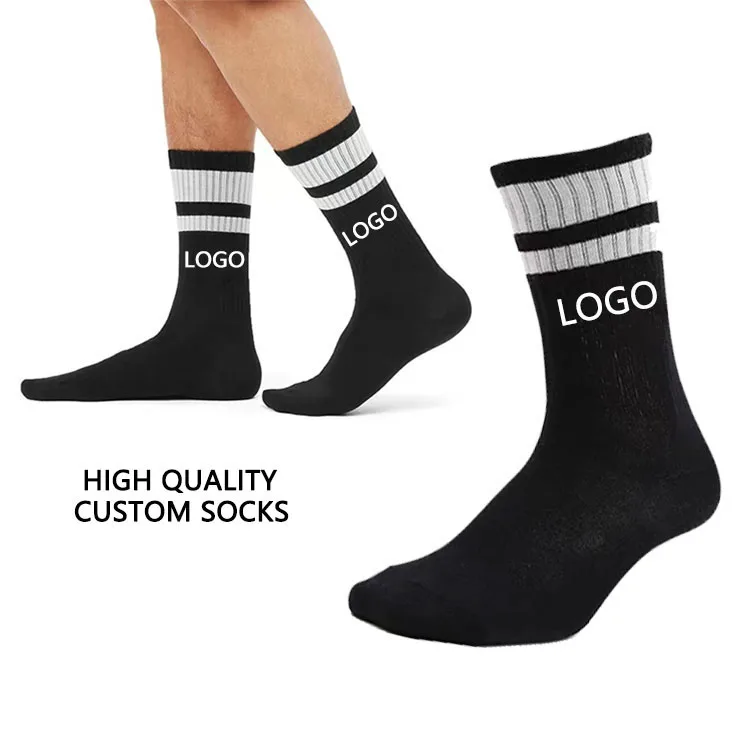 Best-selling Low MOQ Unisex athletic cycling custom designer logo high black men sports socks