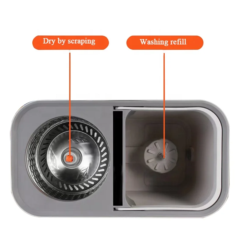 IMAXX Turbo Bucket 360 Household Cleaning Mops Magic Spin with Steel Pole and Plastic Mop Head Online TV-Seen Product