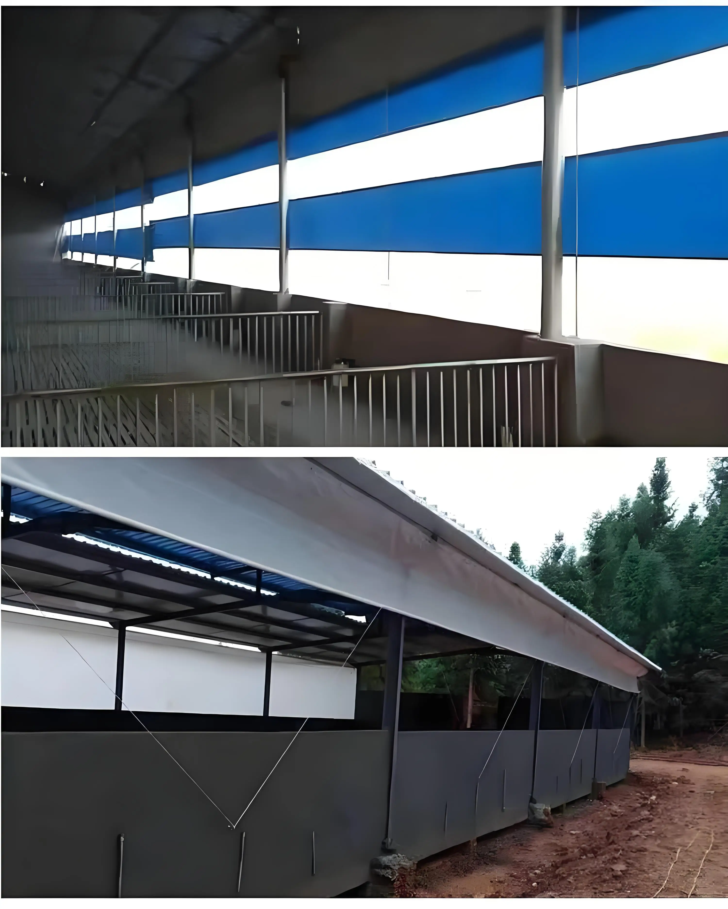 PVC Coated Tarpaulin/Cover for Poultry Farm Waterproof Warp Knitted Tent Cover Pig Chicken Layer Broiler Sheep Goat Horse Cattle