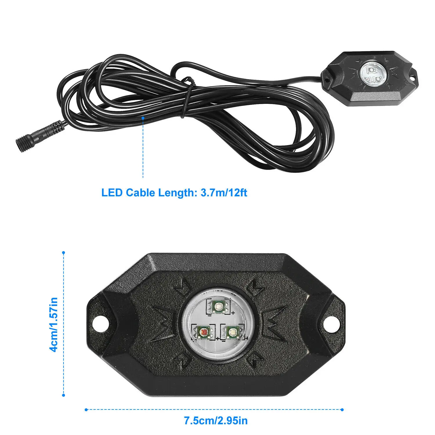 best high power waterproof bright green blue orange white purple LED Dome UTV offroad truck f150 Rock Lights