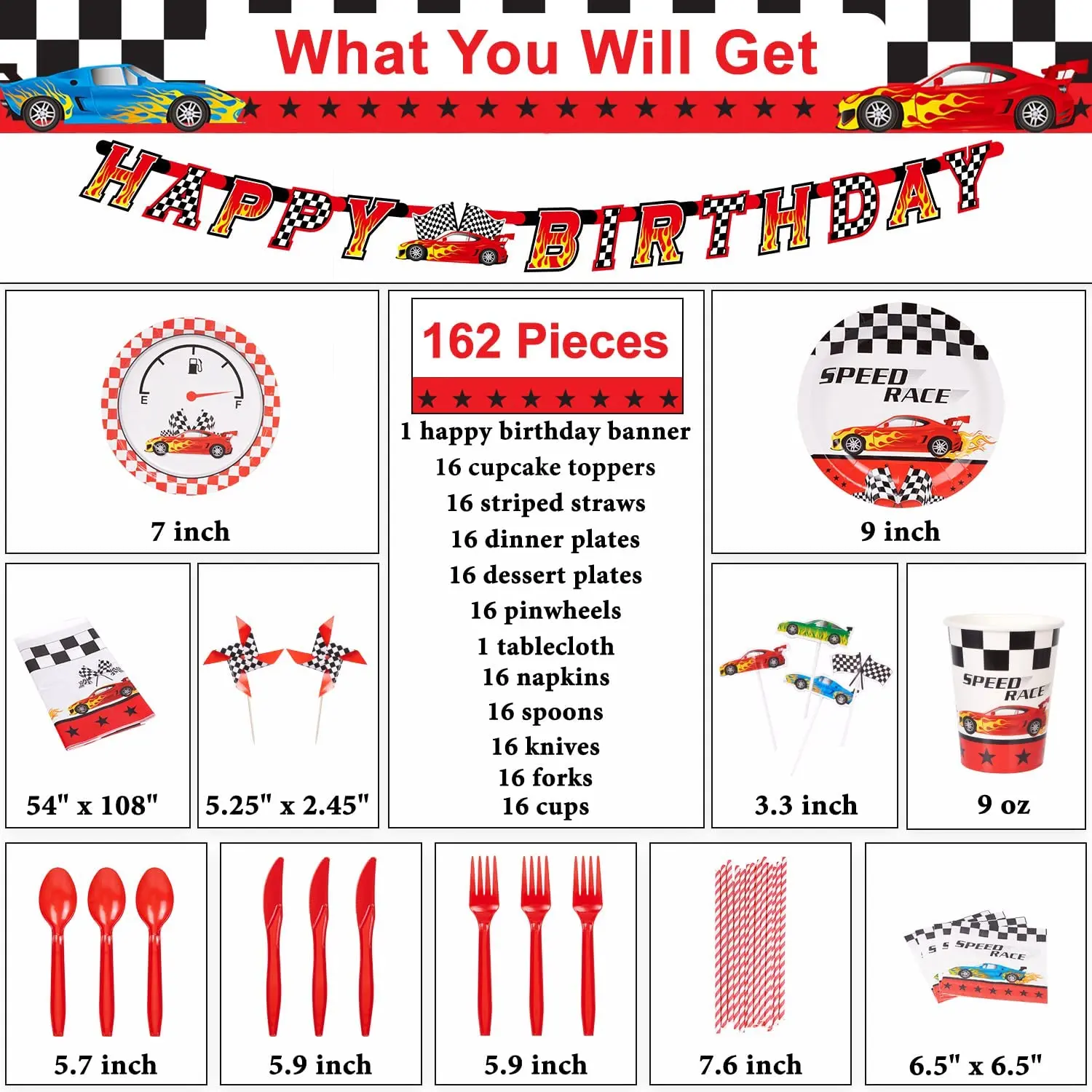 Race Car Theme Birthday Party Decoration Children Favor Party Tableware  For Kids  Birthday Party Supplies