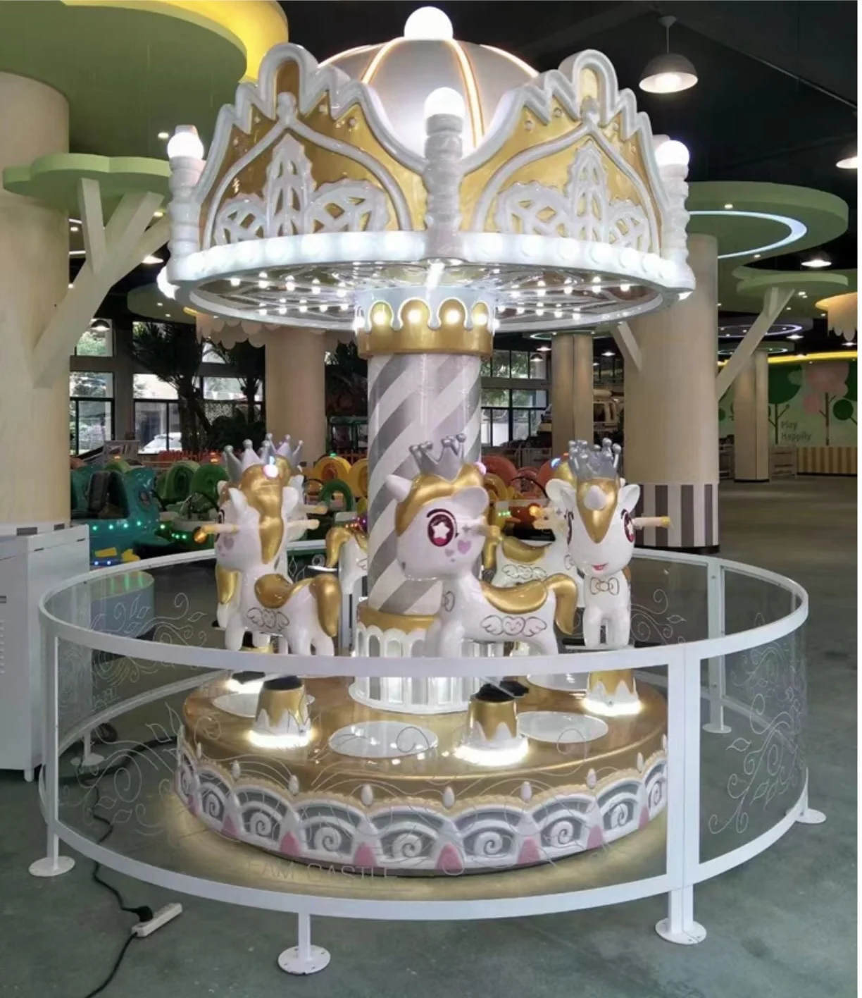 China Factory Hot Sale Shopping Mall Equipment Mini Merry Go Round Carousel Dream Castle