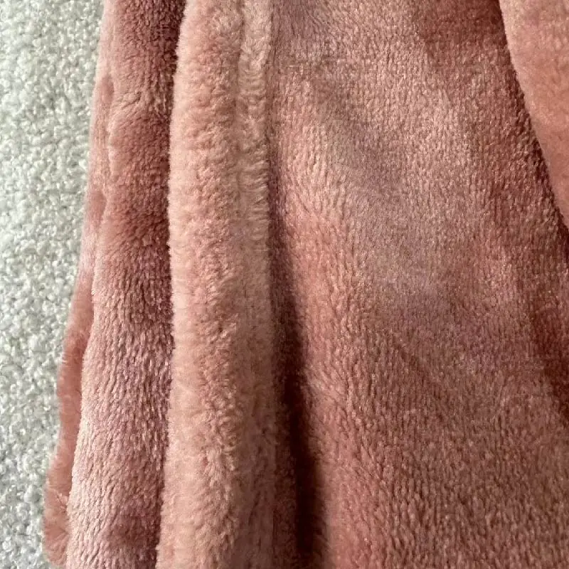 pink color double sides soft flannel fleece coral fleece blankets