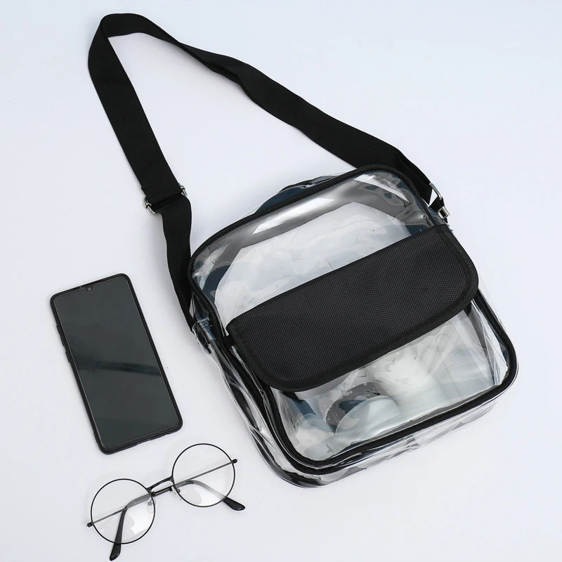 Оптовая продажа, прозрачная пластиковая сумка-тоут с логотипом на заказ, прозрачные ПВХ сумки через плечо, водонепроницаемая дорожная женская сумка через плечо для мужчин