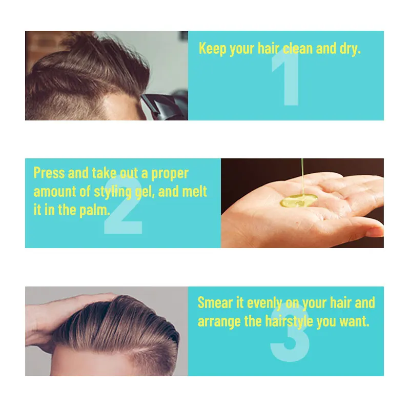 Factory Hot Sale Men Extreme Hold Hair Gel Curly Hair Styling Gel Wax Private Label Custom Styling Hair Gel With free sample