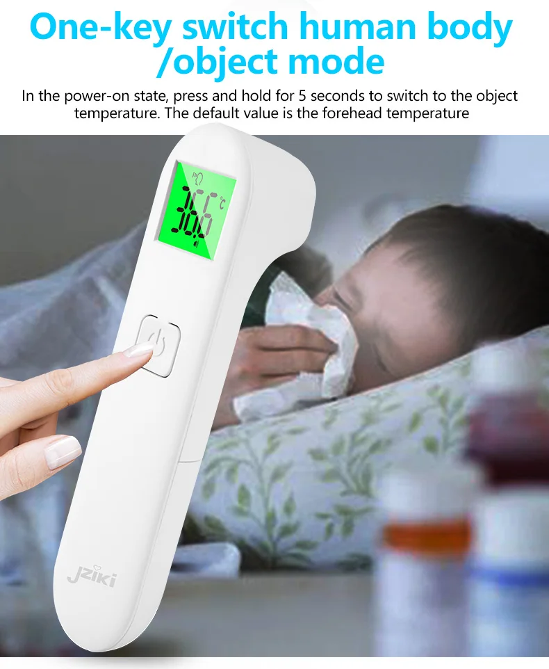 Jziki Medical non contact human body  for kids ear forehead infrared digital thermometer for adults and children