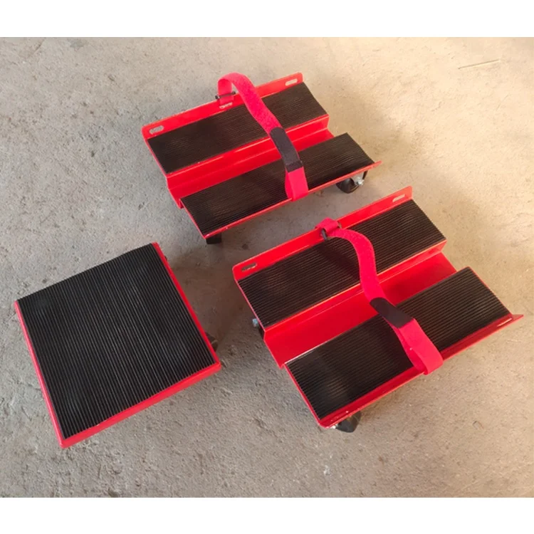 1500lbs Capacity Anti Slip Straps Firmly Attaching on Skis Snowmobile Dolly Set Roller Skate