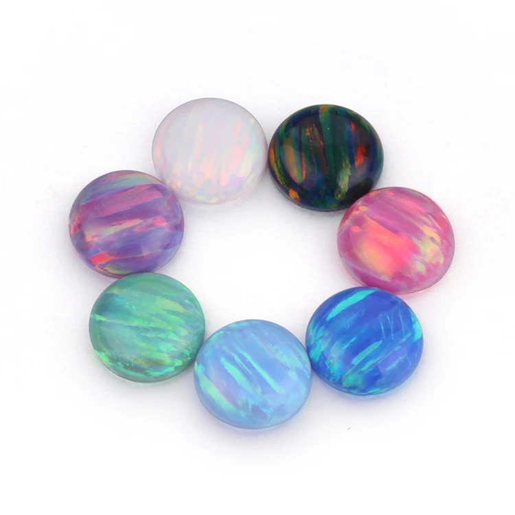 Hot Selling 3mm~12mm Round Cabochon Lab Created Opal OP01-OP32 Synthetic Fire Opal 92 Colors Available