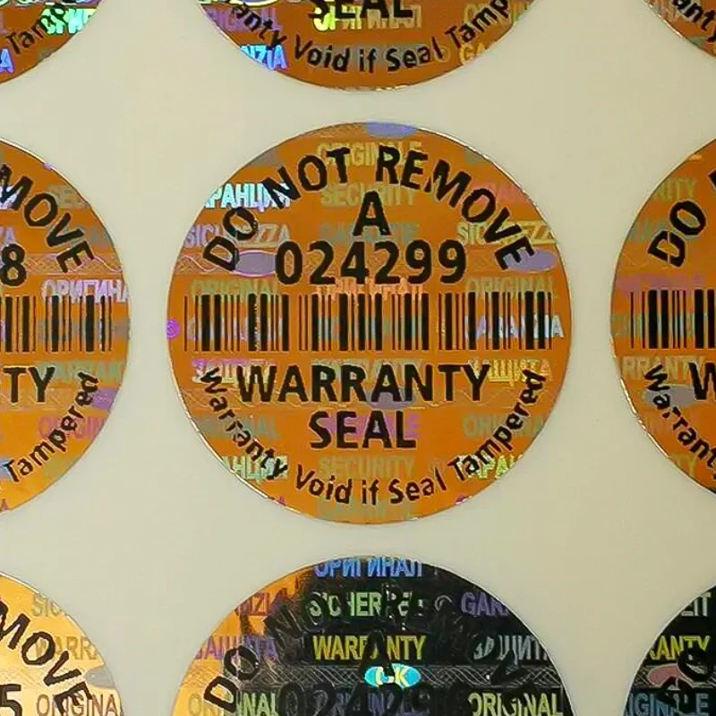 Custom security seal label tamper proof warranty sticker void if tampered open honeycomb void tamper evident label OEM printing