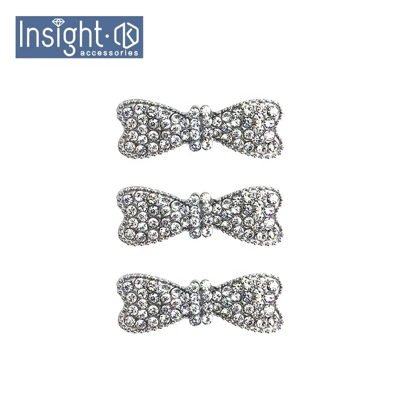 Wholesale Garment Accessories Zinc Alloy Fashion Gold Interlock Buckles Rhinestone Pair Buckles