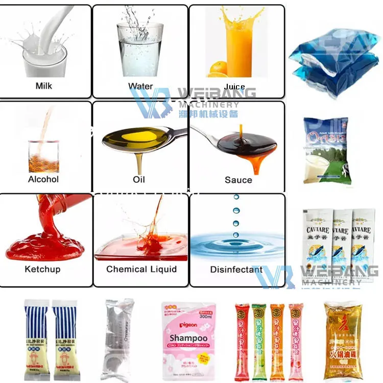 WB-300J 50ml-1500ml Automatic Ketchup Chili Sauce Honey Yogurt Liquid Sauce Packing Machine