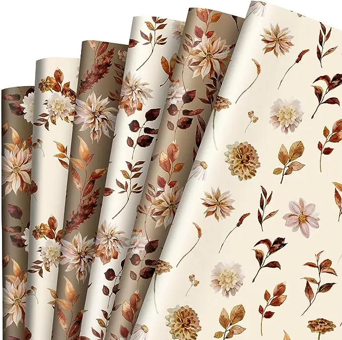 Low-Quantity Customizable 100pcs MOQ Thanks Giving Day Custom Design Festival Series Tissue Wrapping Paper For Gift