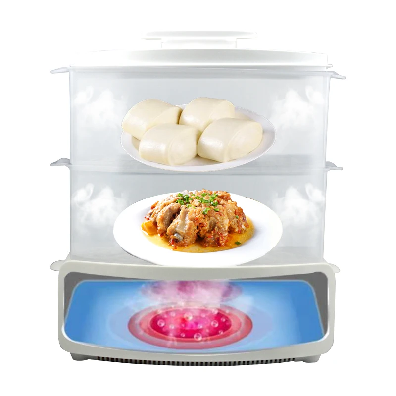 Extra large food steamer 2 layer multifunctional tefal food steamer cooker with BPA free electronic steamer food countertop