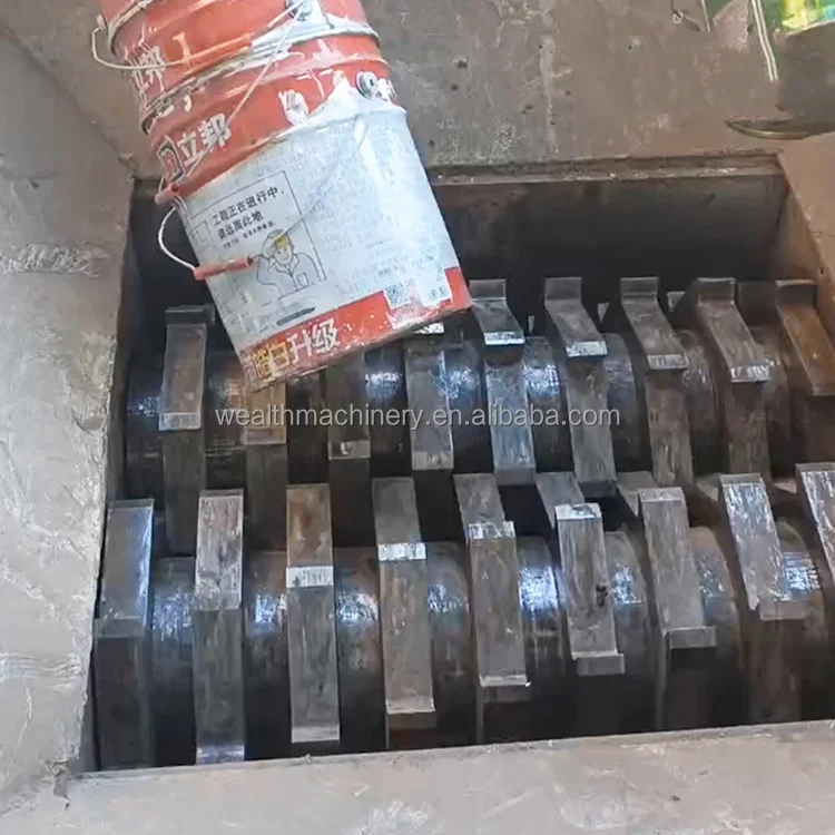 hot sale 800kg/hr strong double shaft grinder plastic foil crusher shredder banana film shredder