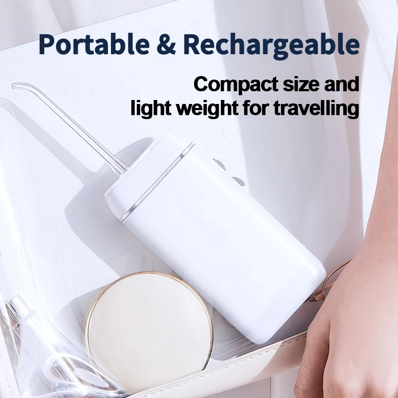 CE ROHS Approved dental irrigator Patented design Water Flosse Rechargeable Pulsating Jet Flosser for travel use