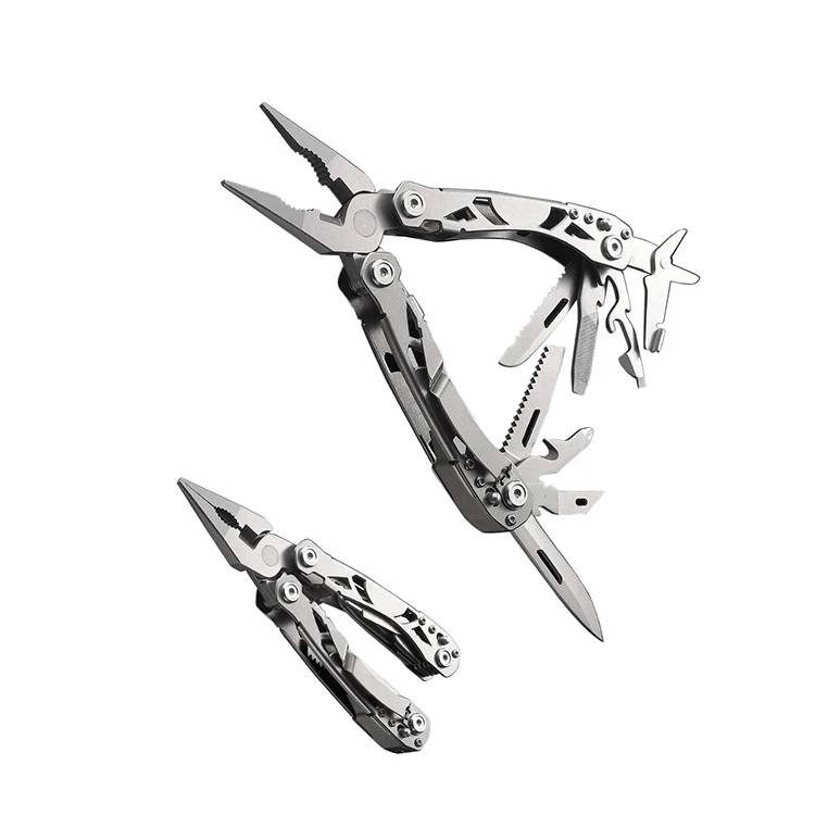 Multitool with Pocket Knife Safety Lock, 14-in-1 Multi-tool Pliers with Nylon Sheath for Men Camping Hiking Fishing Outdoor