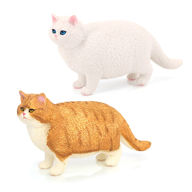 Wholesale Solid PVC Simulation Safari Figures Short Haired Fat Cat Animal Toy Figurines