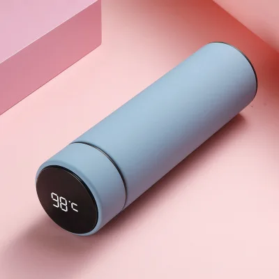 500ml Stainless Steel Insulated Vacuum Reminder Thermos Flask Led Digital Temperature Display Smart Water Bottle