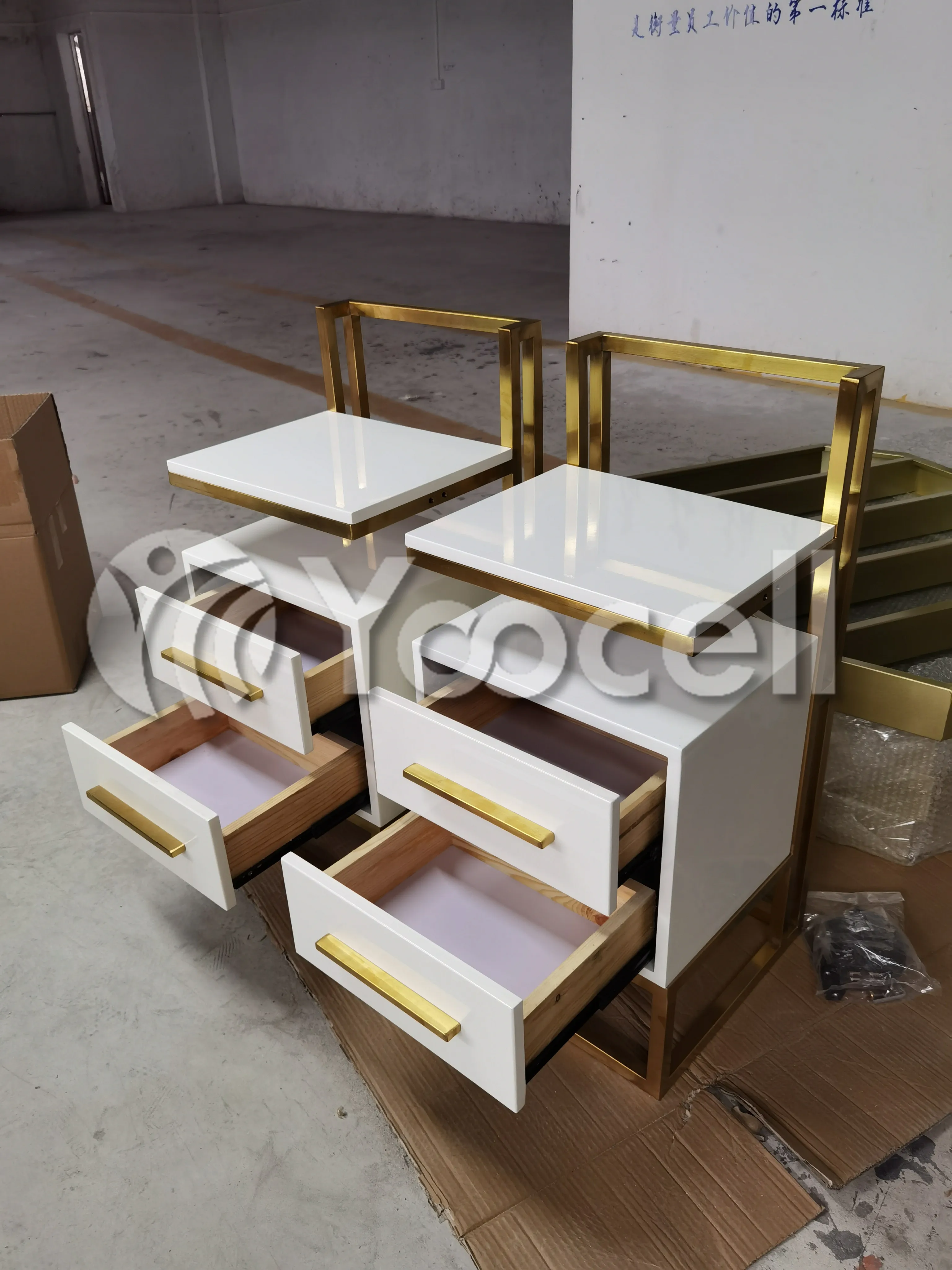 Beauty and elegant hair salon equipment and price with hair salon trolleys with stainless steel frame