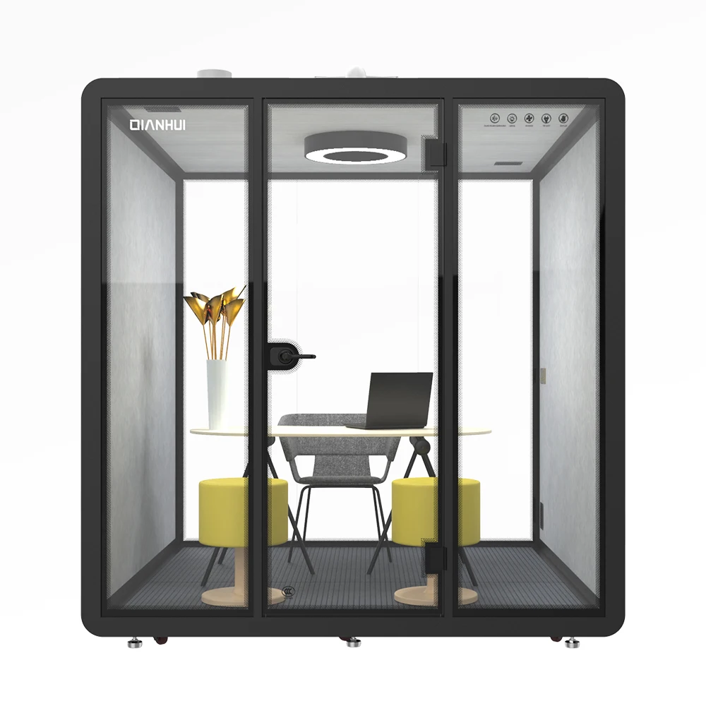 Soundproof office booth for 6 person  booth lounge equipment removable prefab houses modern as conference no glue CE