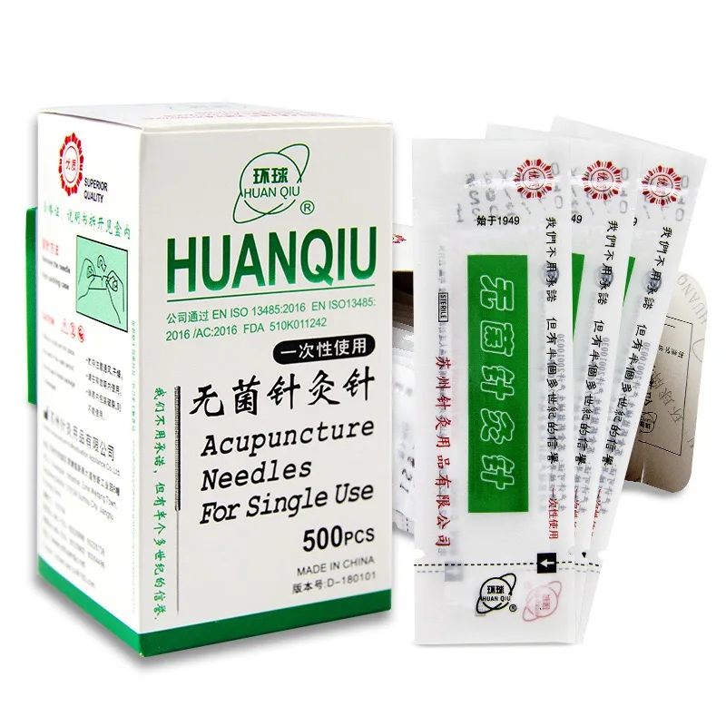  Новая упаковка одноразовых стерильных игл для иглоукалывания Huanqiu 500