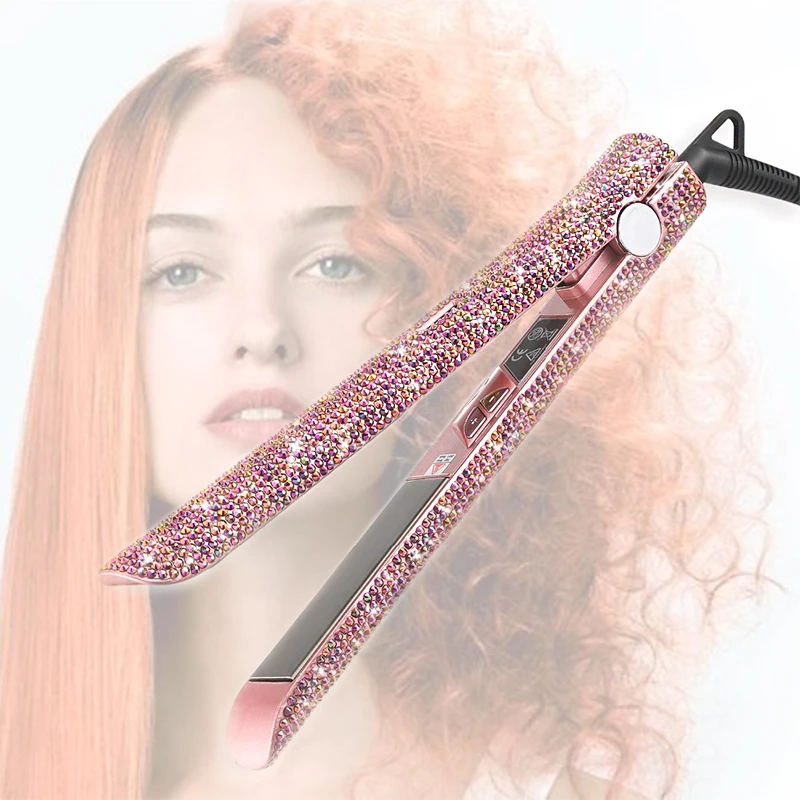 Amazon professional private label titanium 450 degrees flat iron hair straightener online,custom 2 in1 hair straightening curler