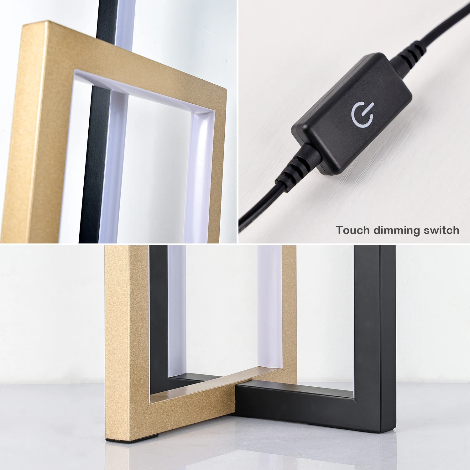 New design 3 step Touch Dimmable brightness square shape led reading Smart LED Night Light Desk Lamp for study student