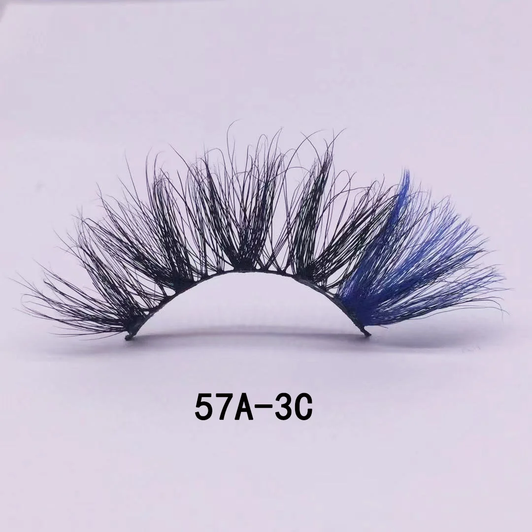 3D Mink Eyelashes Colorful 100% Mink Lashes Mix Color Pink Blue Red White False Eyelashes Fluffy Soft Mink Eyelashes