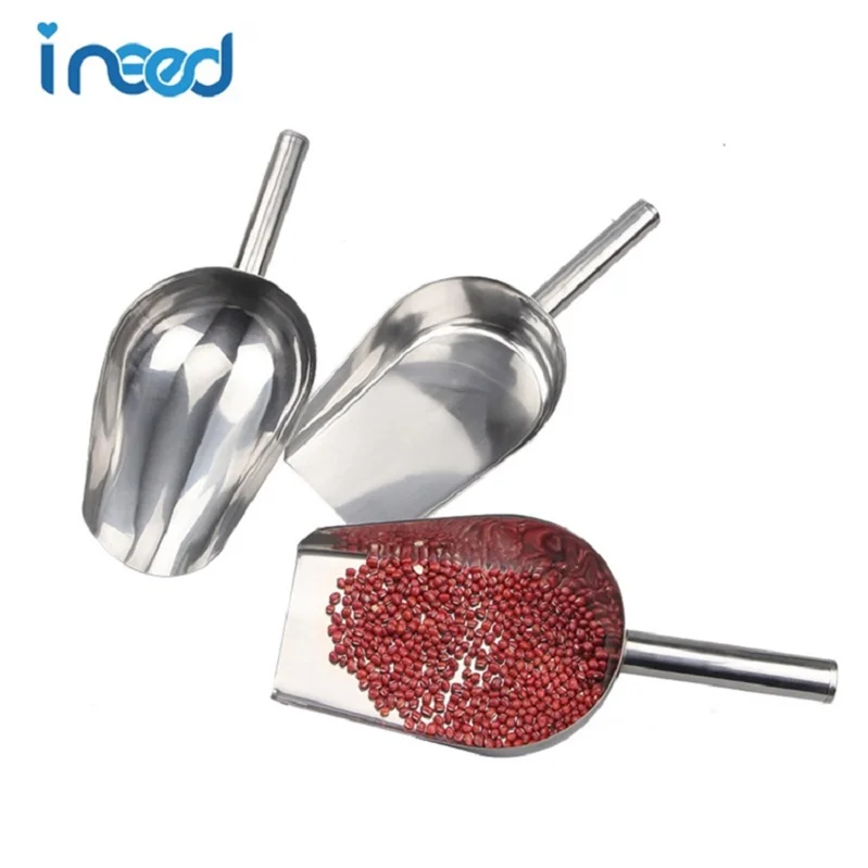 Bar Serving Ice Bucket Scoop, Coffee Bean Shovel professional Stainless steel Ice cream Scoop, Small Metal Ice Scoop