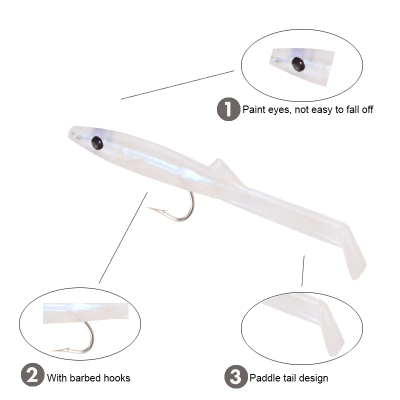 Silicone soft eel lure 65mm 1.5g 8pcs/bag PVC artifical bass fish baits with single hook