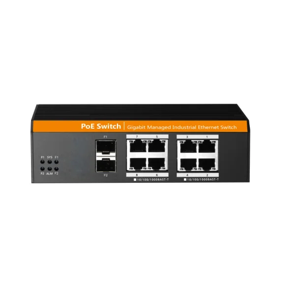 
 OEM 10 портов быстрый 10/100/1000M 48-56V сеть управляемый промышленный коммутатор ethernet с портом SFP  