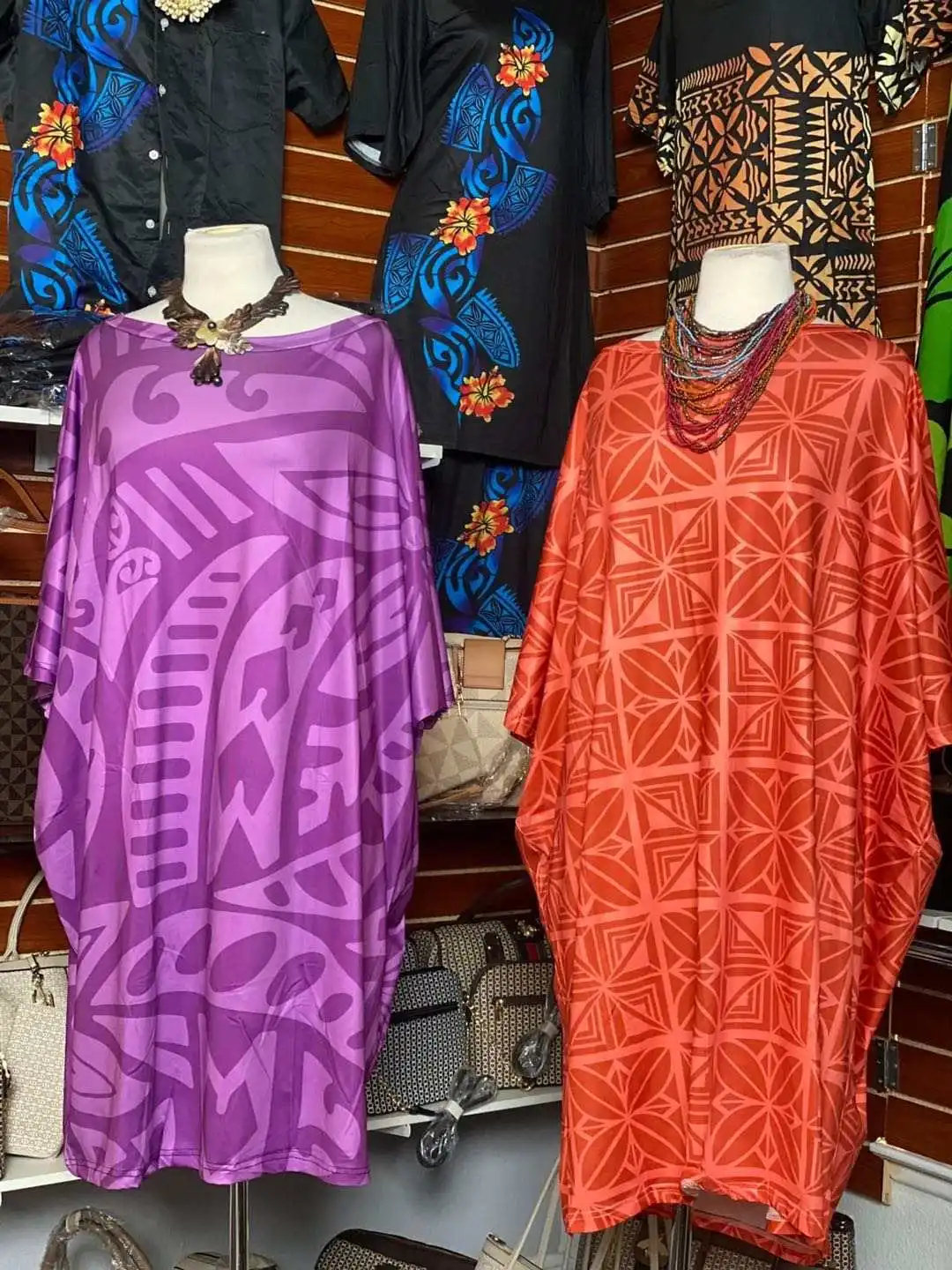 1 Custom Ladies one size poncho Dresses Polynesian Tribal Print Batwing Sleeve Loose Off Shoulder Womens free size tops