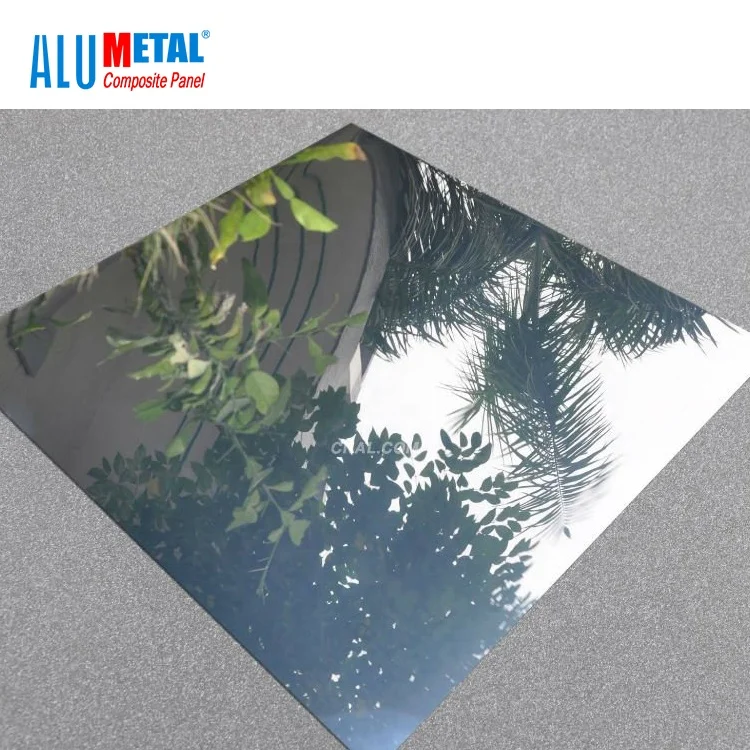 silver mirror aluminum composite panel/sheet mirror acp alu panel supplier in China