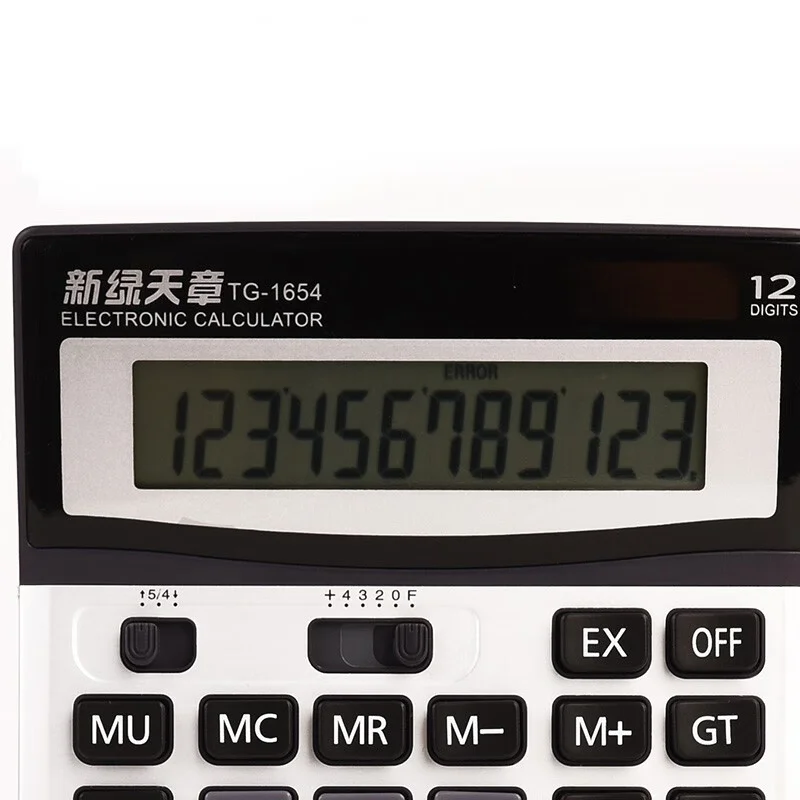 Office Finance TG-1654 Large Screen Desktop Large Screen Student Calculator Dual Power Supply Solar Energy Key Calculator